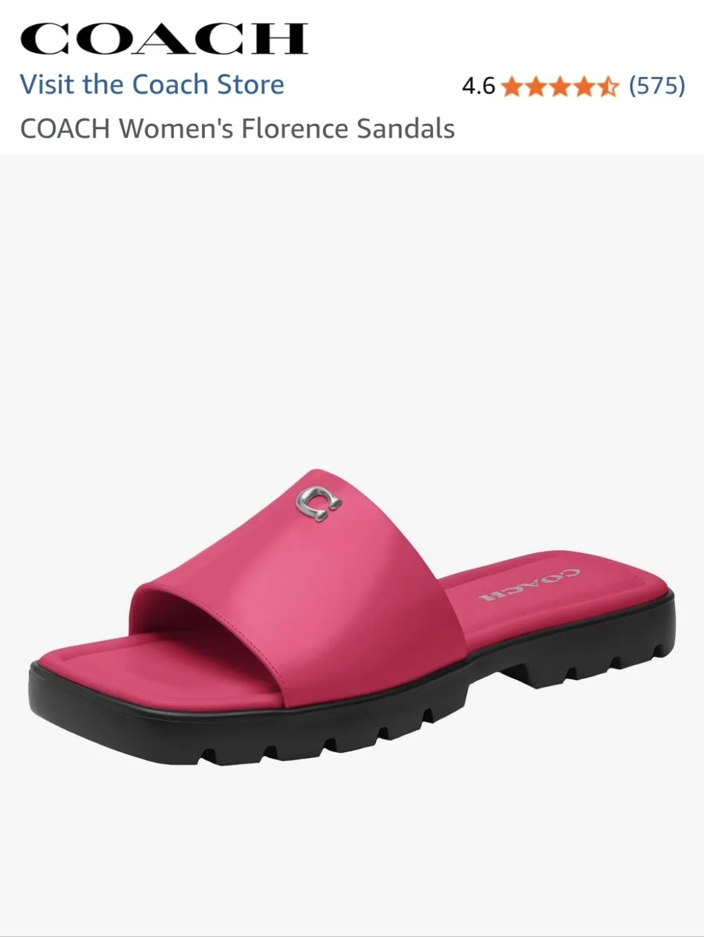 Coach Florence Dragon Fruit Pink Slide Sandals - Picture 14 of 16